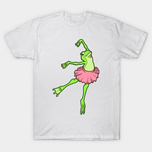 Cartoon frog dances ballet - ballerina T-Shirt